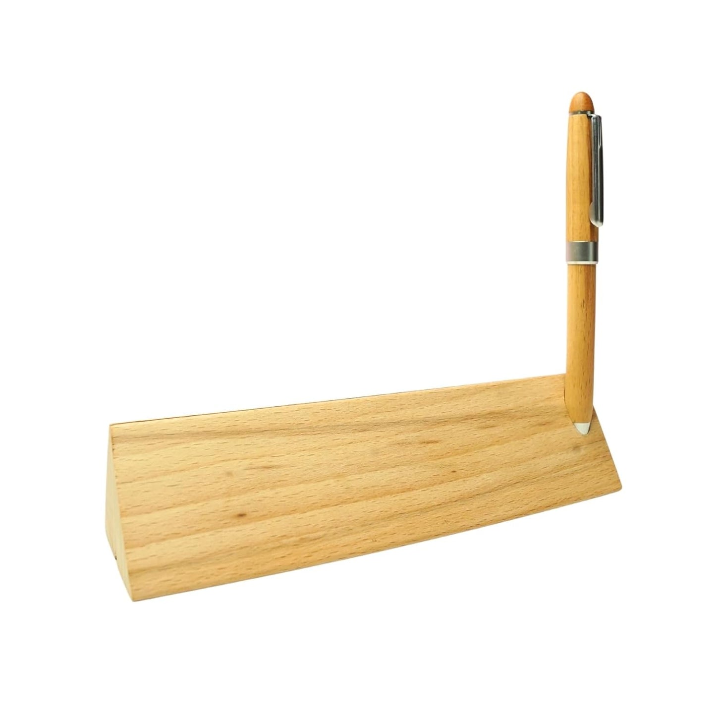 Craft Closet & Gifts - Wooden Stylish Triangle Shape Pencil/Pen Box with Single Stand Holder - Personalized Study/Work Table Desk Supplies Accessory for IAS, Advocate, Office & Corporate Gifts