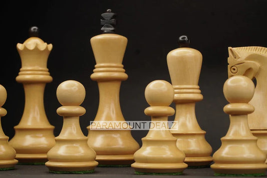 Playminds Russian Wooden 3.75" King Size Chess Pieces Set with Chess Pouch | Handcrafted From Indian Artisan by Maple Wood, Sheesham Wood, Rosewood, Golden Rosewood