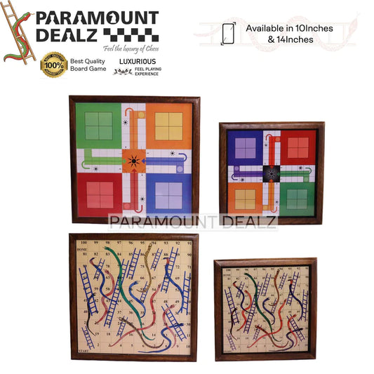 Playminds Handmade Magnetic Wooden Classic Snakes and Ladders Travel Board Game