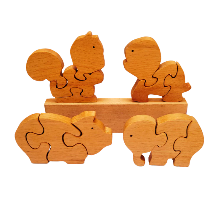Playminds Educational Pre-school Animal mini puzzle | Jigsaw Puzzle | Brain Booster Puzzle| Beach Wood Puzzles