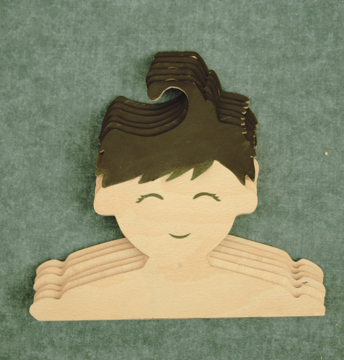 Playminds Wooden Baby Boy Hangers| Baby Boy Hanger | Kids Room/Wardrobe Organizer | Wooden Kids Hanger