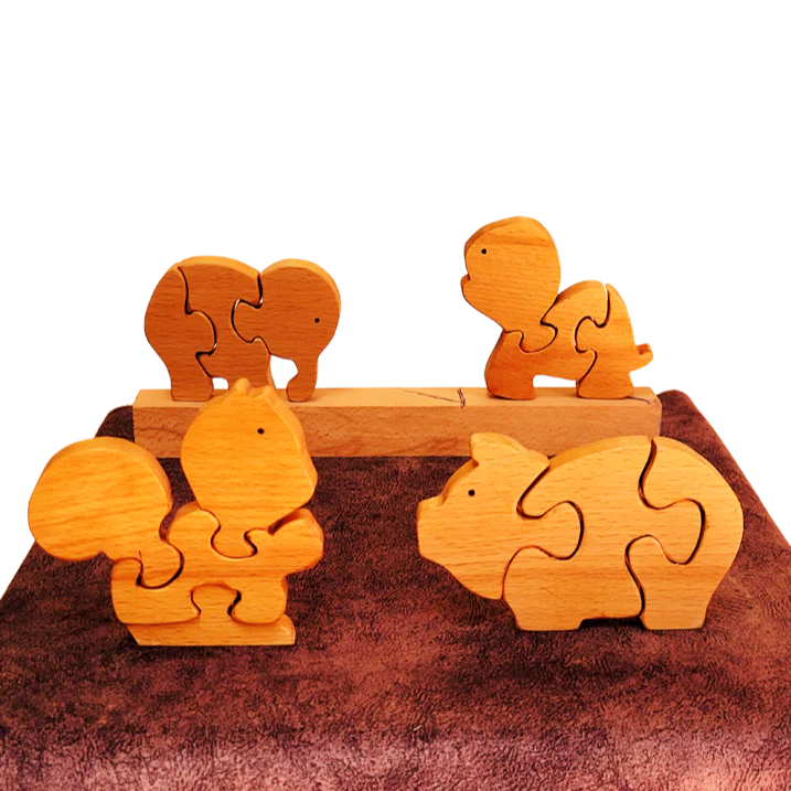 Playminds Educational Pre-school Animal mini puzzle | Jigsaw Puzzle | Brain Booster Puzzle| Beach Wood Puzzles
