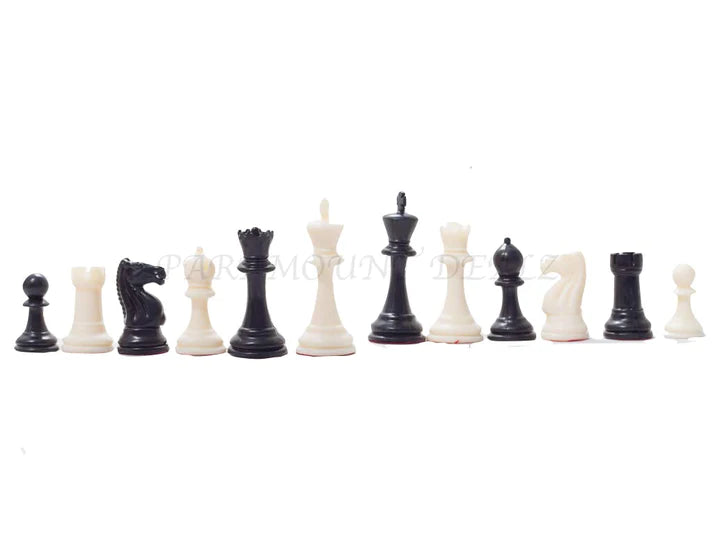 Plastic 4Inches King Height Fide Standard Professional Tournament Staunton Chess Pieces with 2 Extra Queens, Carry Pouch