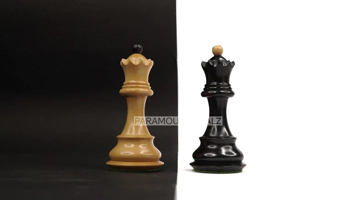 Playminds Russian Wooden 3.75" King Size Chess Pieces Set with Chess Pouch | Handcrafted From Indian Artisan by Maple Wood, Sheesham Wood, Rosewood, Golden Rosewood