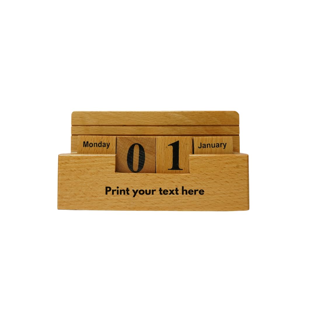 Craft Closet & Gifts - Wooden Stylish Rolling Table Calendar Design Single Pen/Pencil Holder + Mobile Stand - Personalized Office Desk Supplies Accessory for IAS, Advocate, Office & Corporate Gifts