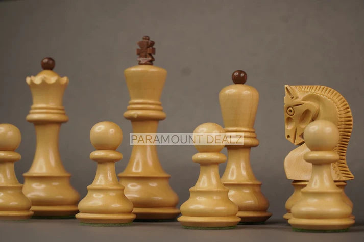 Playminds Russian Zagreb 59' Wooden Chess Pieces with Carry Pouch - 3.75" King Height | Handcrafted by Indian Artisan | Made from Maple Wood, Sheesham Wood, Rosewood, Golden Rosewood