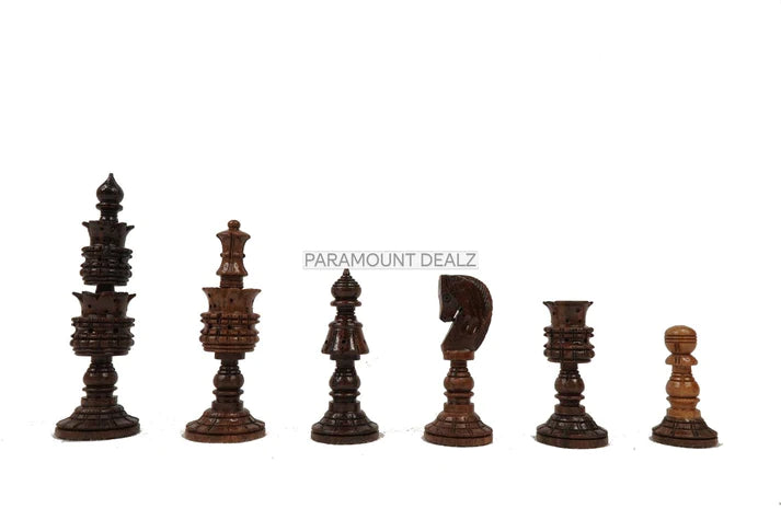Playminds Wooden Laminated 21" Chess Board Game Set with 3.75" Wooden Chess Pieces