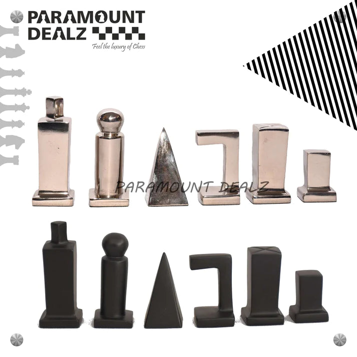 Playminds Fischer series Aluminium Chess Set - Best for chess enthusiasts and players (Silver & Black)