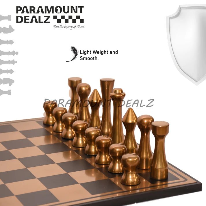 Playminds St. Petersen styled Aluminium Chess Set - Best for chess enthusiasts and players