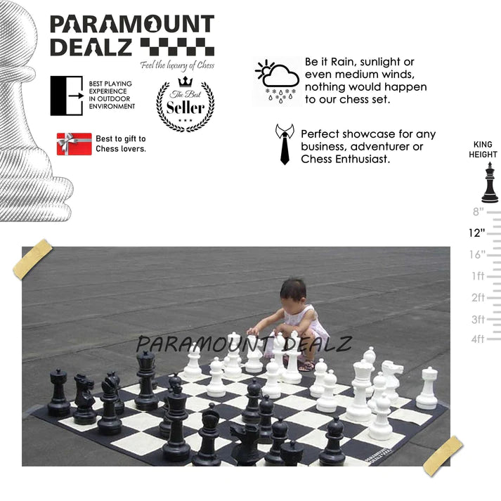 Playminds 1 Feet (12 Inches) Plastic Giant Chess Set