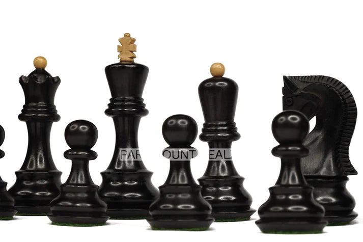 Playminds Russian Wooden 3.75" King Size Chess Pieces Set with Chess Pouch | Handcrafted From Indian Artisan by Maple Wood, Sheesham Wood, Rosewood, Golden Rosewood
