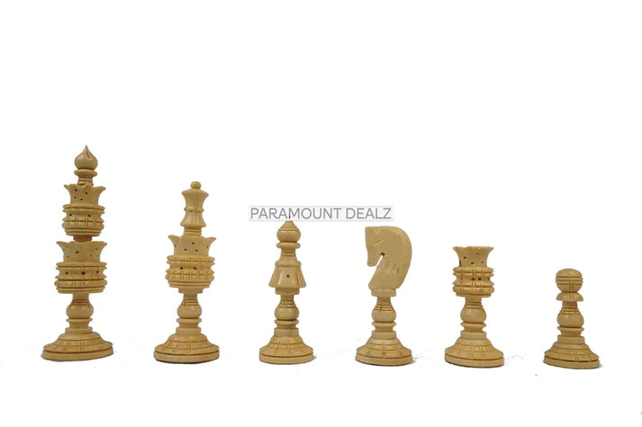 Playminds Wooden Laminated 21" Chess Board Game Set with 3.75" Wooden Chess Pieces