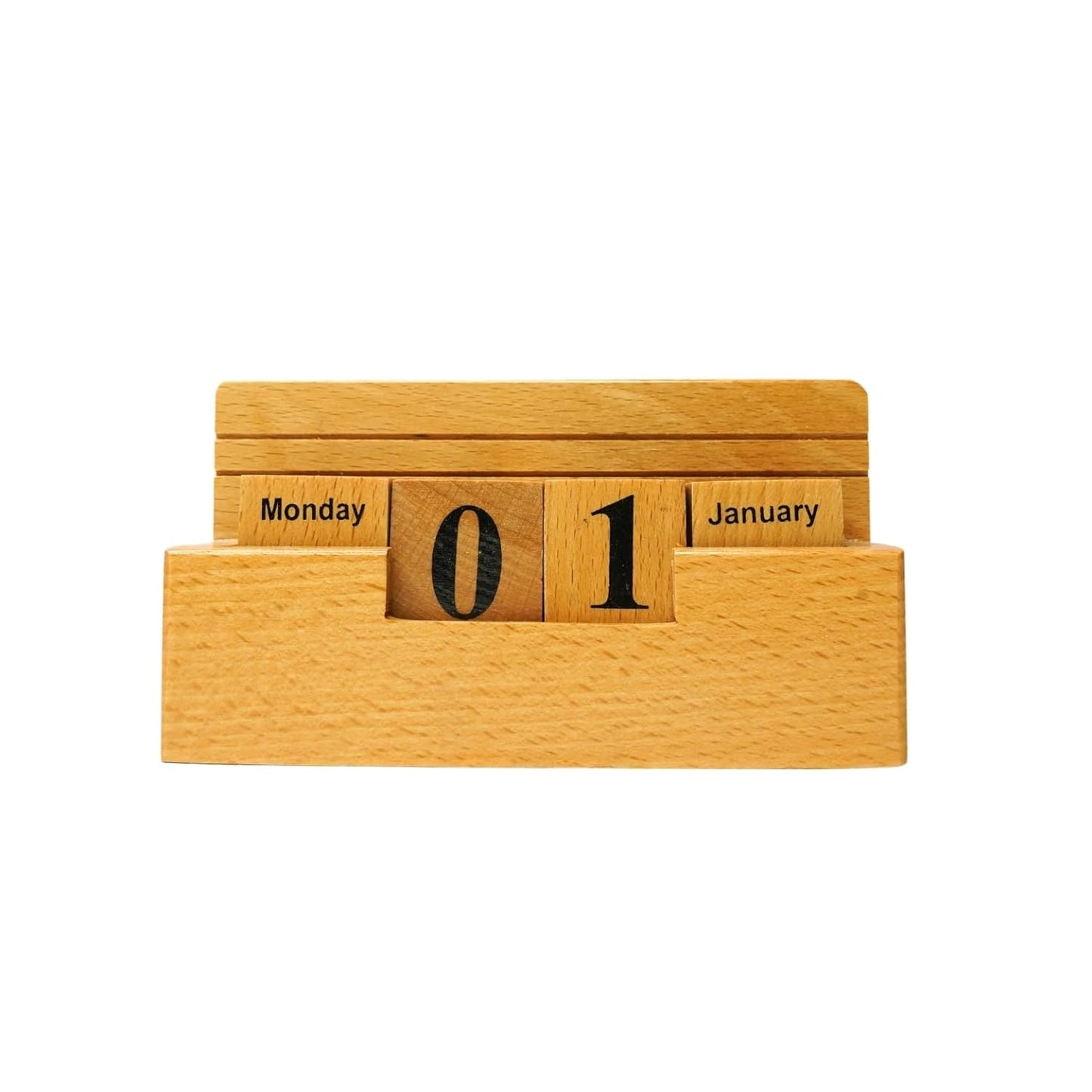Craft Closet & Gifts - Wooden Stylish Rolling Table Calendar Design Single Pen/Pencil Holder + Mobile Stand - Personalized Office Desk Supplies Accessory for IAS, Advocate, Office & Corporate Gifts
