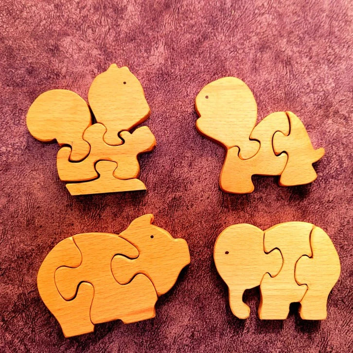 Playminds Educational Pre-school Animal mini puzzle | Jigsaw Puzzle | Brain Booster Puzzle| Beach Wood Puzzles