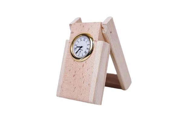 Craft Closet & Gifts - Wooden Desk Organizer with Clock |Pen Holder |Office
