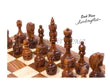 Hand Crafted Carving Chess Pieces with Chess Wooden Box - Best for Gifting & Home Decor (Without Chess Board)
