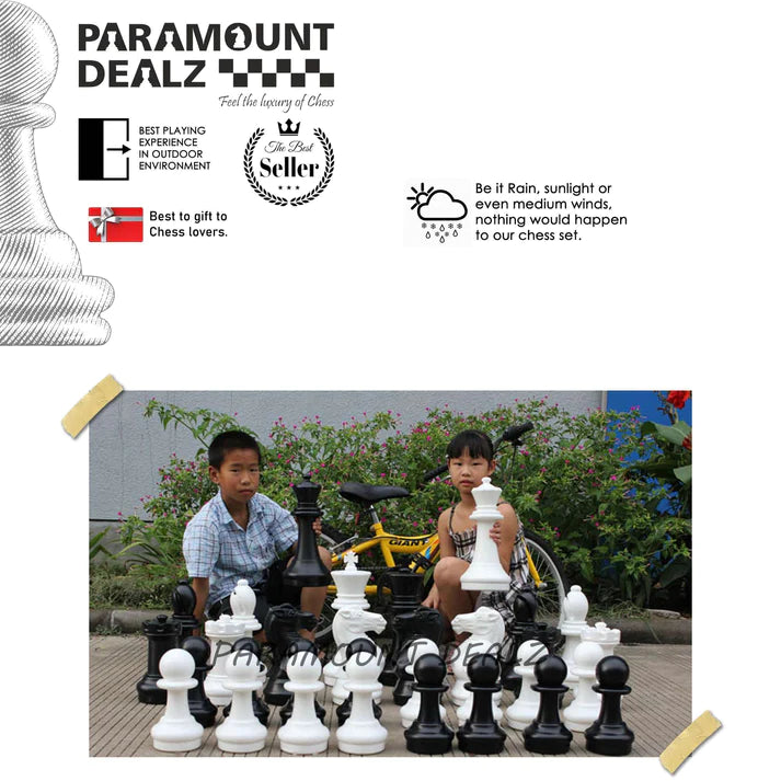Playminds 16" Large Premium Giant Garden Chess Pieces Set ( King Height : 16 Inches)