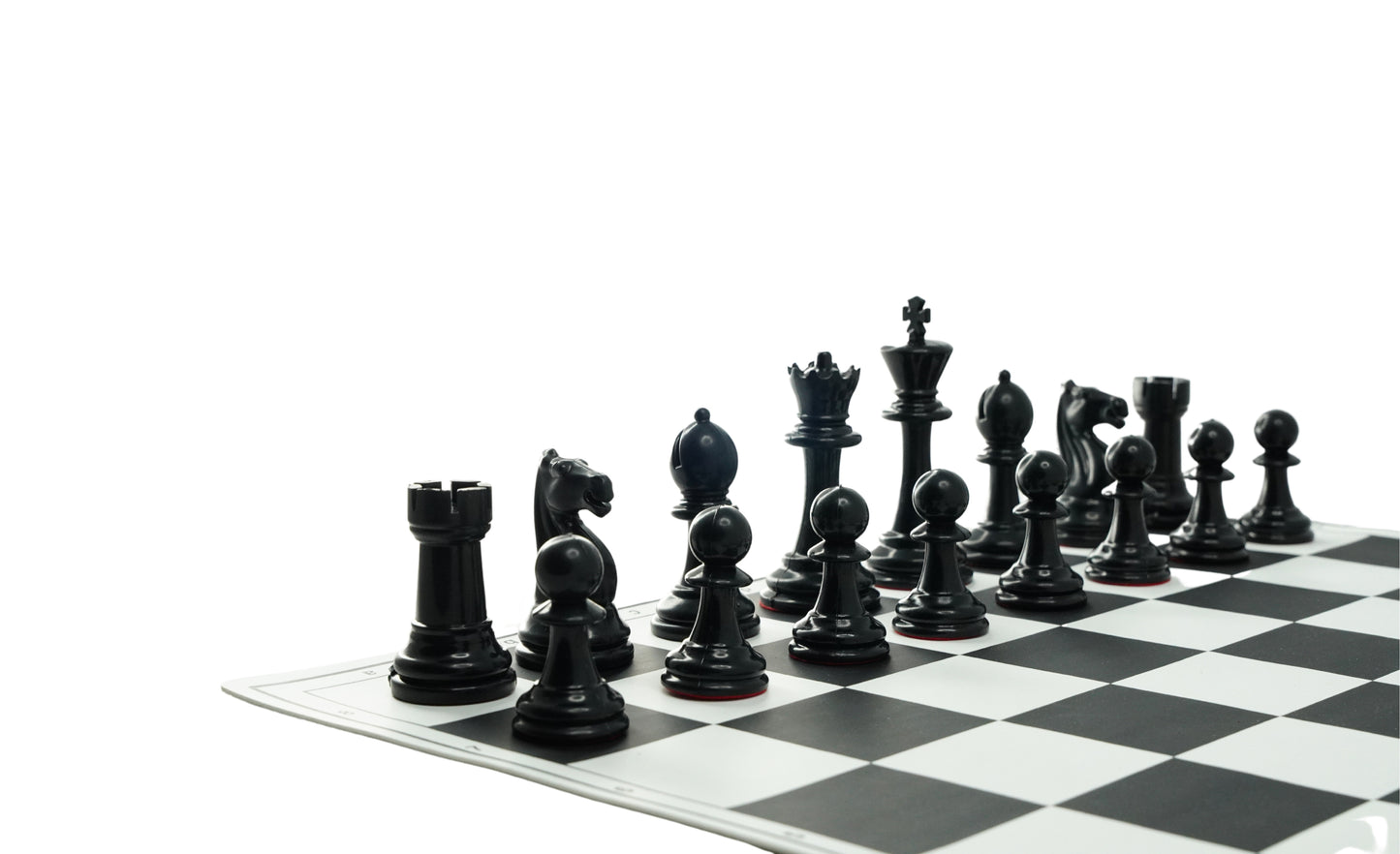 Playminds Vinyl Chess Set with 2 Extra Queens & Chess Bag (available in 17 Inches and 20 Inches) - Color Black & White