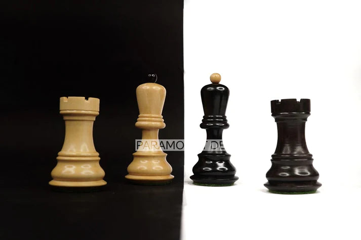 Playminds Russian Wooden 3.75" King Size Chess Pieces Set with Chess Pouch | Handcrafted From Indian Artisan by Maple Wood, Sheesham Wood, Rosewood, Golden Rosewood