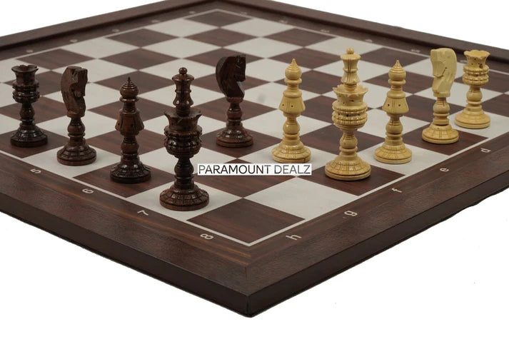 Playminds Wooden Laminated 21" Chess Board Game Set with 3.75" Wooden Chess Pieces