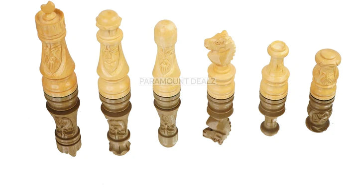 Face Series 3" King Size Handmade 32 Chessmen Wooden Chess Pieces with Velvet Carry Pouch and Sheesham Wood Chess Box - Designed for Professional Players