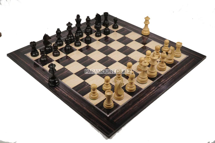Playminds 19" Wooden Laminated Chess Board Game with 3.75" Staunton Style Wooden Chess Pieces | Made from Premium Quality Engineering Wood