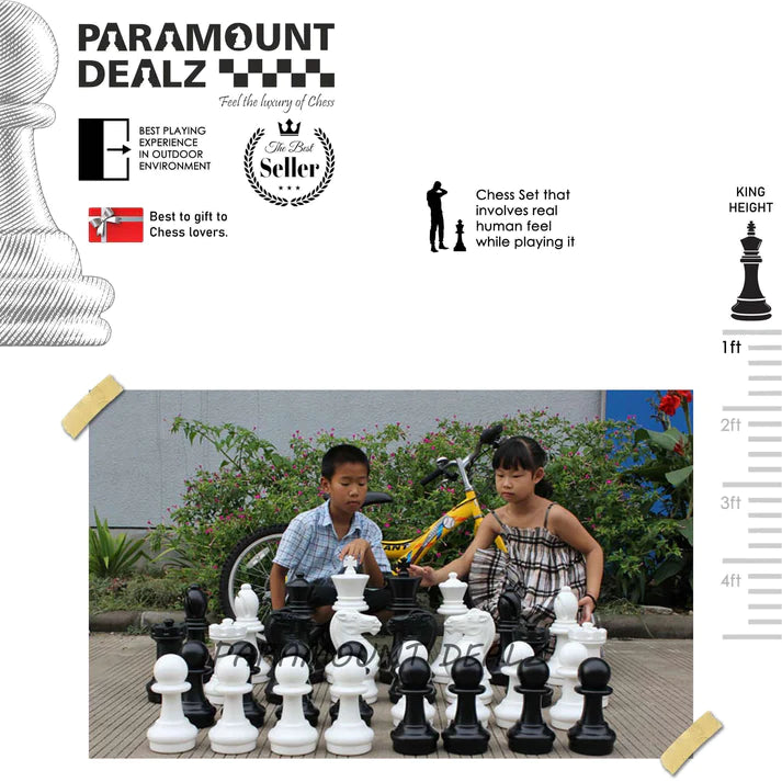Playminds 16" Large Premium Giant Garden Chess Pieces Set ( King Height : 16 Inches)