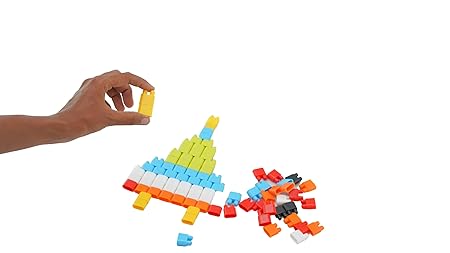Playminds Multi Color Eco Freindly Bullet DIY Plastic Blocks | Kids Puzzle Games |Toys for Children | Educational & Learning Toy for Kids -150 Pieces with Smooth Edges for Girls &Boys