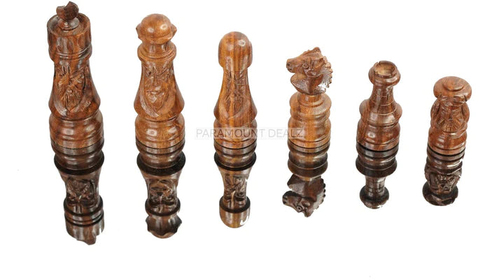 Face Series 3" King Size Handmade 32 Chessmen Wooden Chess Pieces with Velvet Carry Pouch and Sheesham Wood Chess Box - Designed for Professional Players