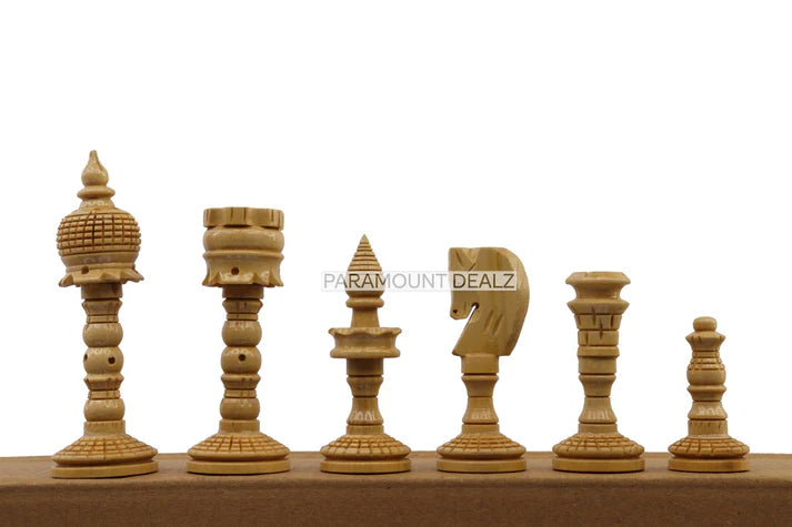 Playminds Classic Lamp Series 3.5" King Height Wooden Chess Pieces - Made from Sheesham Wood Indian Rosewood | Specially Designed for Players (Chess Board Not Included)