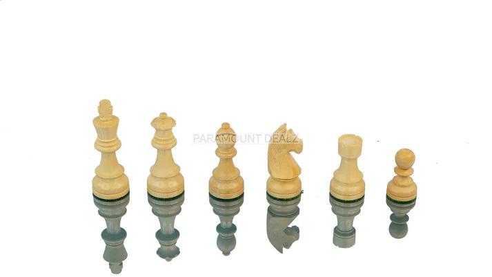 Tournament Series Handmade Wooden Weighted 3.75" King Size 32 + 2 Extra Queens German Knight Chess Pieces with Velvet Carry Pouch