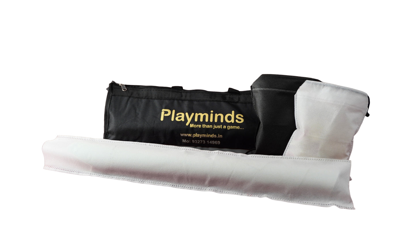 Playminds Vinyl Chess Set with 2 Extra Queens & Chess Bag (available in 17 Inches and 20 Inches) - Color Black & White