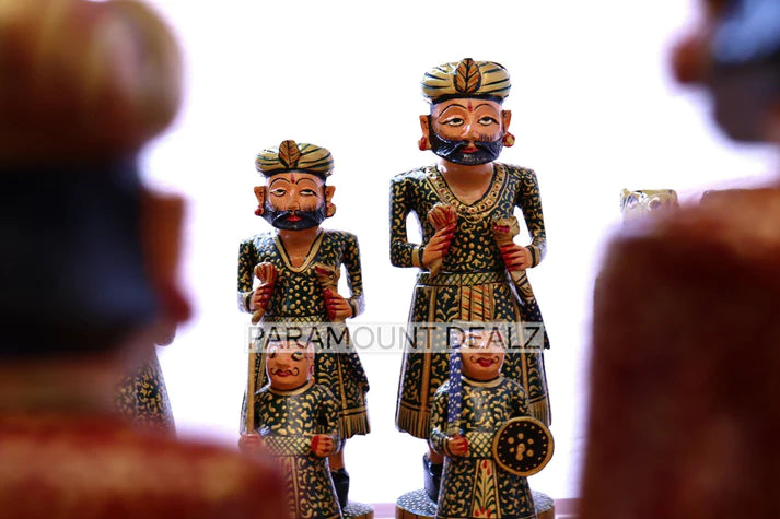 Playminds Wooden Indian 6" Musical Chess Board Set with Chess Pieces | Made from Budrosewood | Handcrafted Chess Set for All