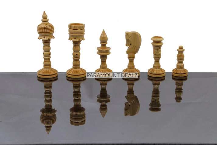 Playminds Classic Lamp Series 3.5" King Height Wooden Chess Pieces - Made from Sheesham Wood Indian Rosewood | Specially Designed for Players (Chess Board Not Included)