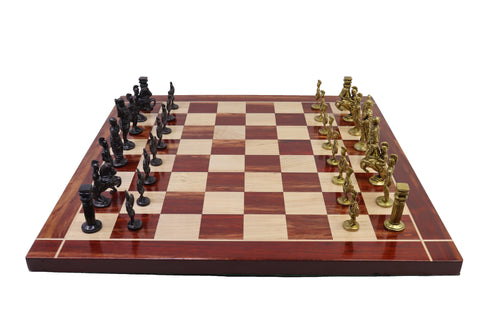 playminds Gold & Black Roman Handcrafted Metal Chess Set