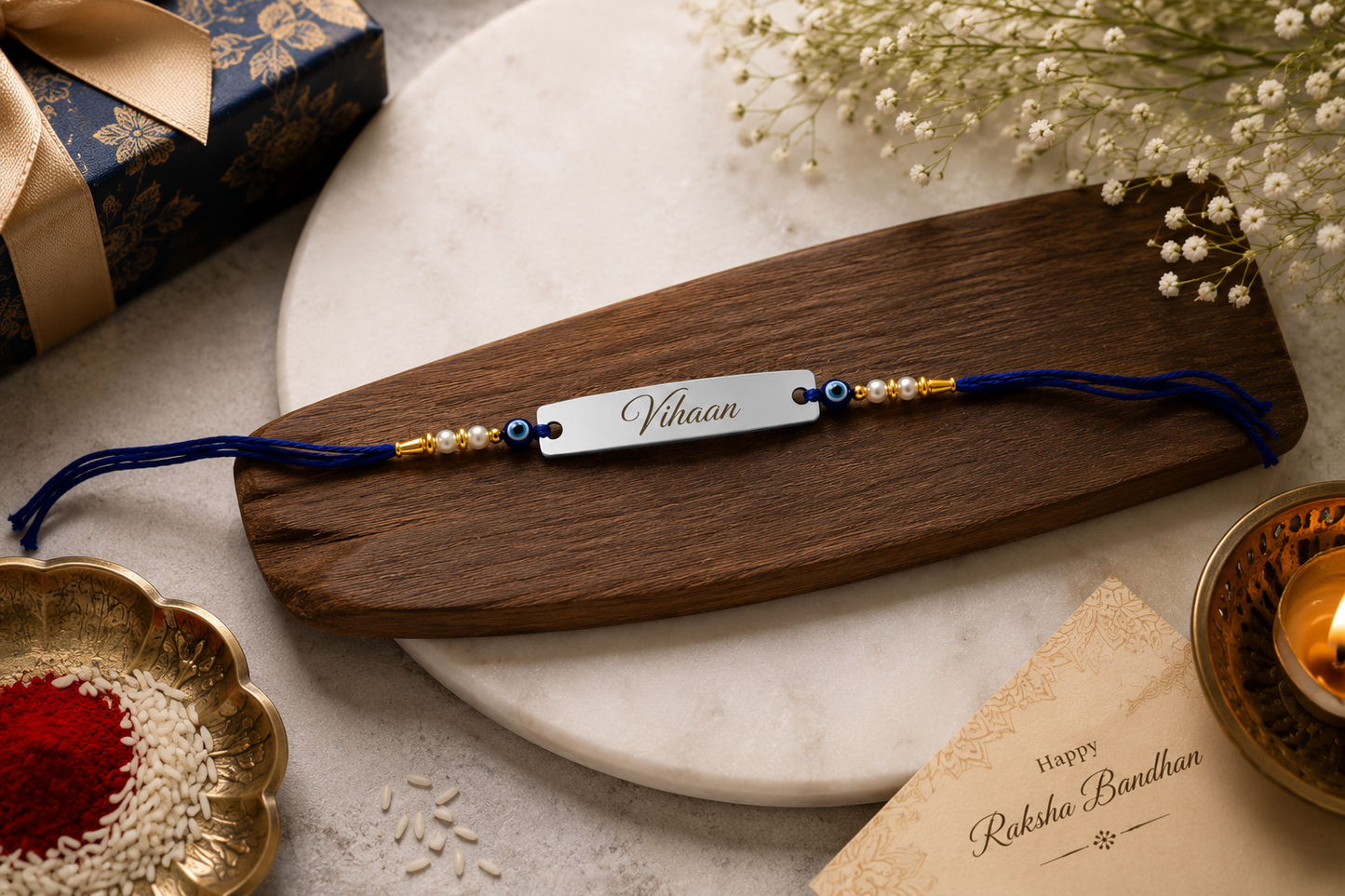 Rakhi - Personalized Evil Eye Name Rakhi