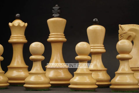 Playminds Russian Wooden 3.75" King Size Chess Pieces Set with Chess Pouch | Handcrafted From Indian Artisan by Maple Wood, Sheesham Wood, Rosewood, Golden Rosewood