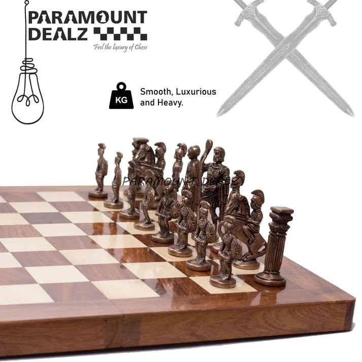 Playminds Foldable Handcrafted Brass Chess Set - Best for chess enthusiasts and players