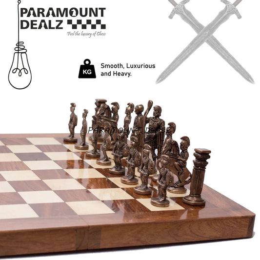 Playminds Foldable Handcrafted Brass Chess Set - Best for chess enthusiasts and players