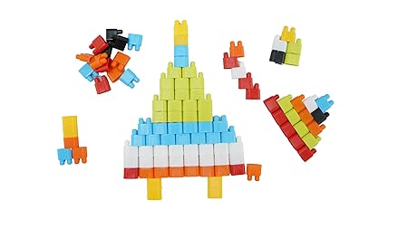 Playminds Multi Color Eco Freindly Bullet DIY Plastic Blocks | Kids Puzzle Games |Toys for Children | Educational & Learning Toy for Kids -150 Pieces with Smooth Edges for Girls &Boys