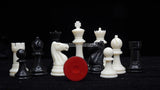 FIDE Standard Classic 3.75" King Size Handcrafted Premium Quality Plastic 32 Chessmen Chess Pieces with Velvet Chess Carry Pouch