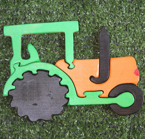 Playminds Tractor Brain Teaser Jigsaw Puzzle Set (6 pieces)| Interlocking Blocks Puzzle | Wooden Puzzle