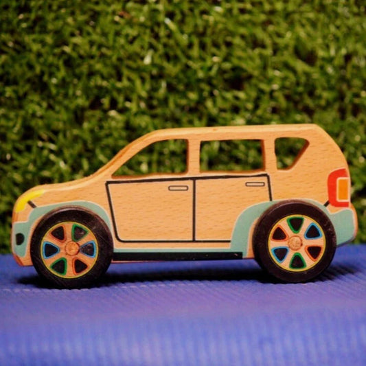 Playminds Wooden SUV Car Toy | Pretend play Car | Collectible CAR | Push/Pull Car | Wooden Car | Natural Toy