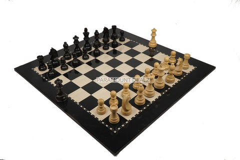 Playminds 19" Wooden Laminated Chess Board Game with 3.75" Staunton Style Wooden Chess Pieces and Chess Bag | Made from Premium Quality Engineering Wood