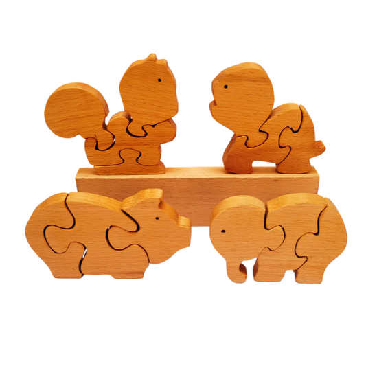Playminds Educational Pre-school Animal mini puzzle | Jigsaw Puzzle | Brain Booster Puzzle| Beach Wood Puzzles