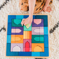 Playminds Knight Grimms Large (54 Pieces)| Wooden Building Blocks | Free Play Blocks | Open ended play set