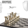 Playminds St. Petersen styled Aluminium Chess Set - Best for chess enthusiasts and players (Silver & Black)