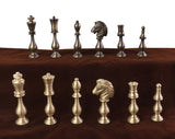 playminds 21-Inch Luxury Roman Empire Metal Chess Set | Artisan Rosewood & Maple