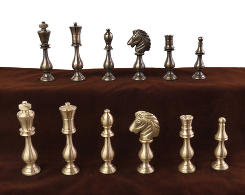 playminds 21-Inch Luxury Roman Empire Metal Chess Set | Artisan Rosewood & Maple