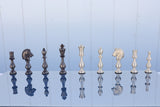 playminds 21-Inch Luxury Roman Empire Metal Chess Set | Artisan Rosewood & Maple